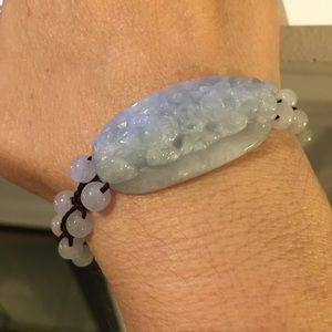 Carved jadeite jade bracelet